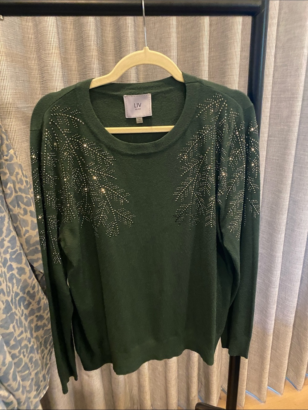 Jeweled snowflake holiday sweater